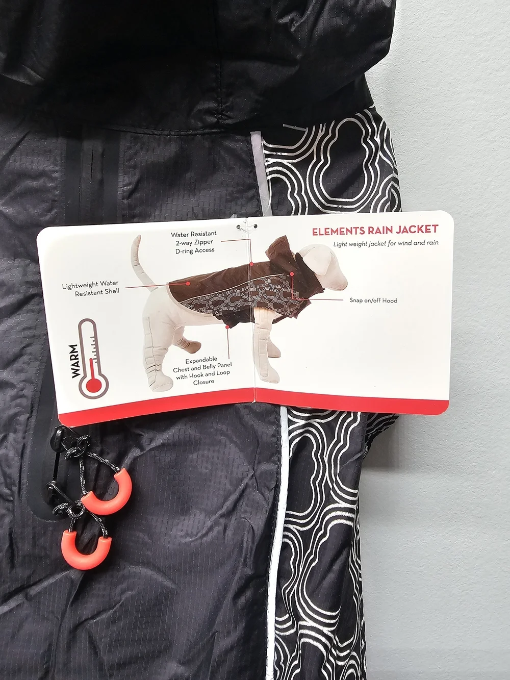 NWT KONG Outerwear Black Rain Jacket for Dogs